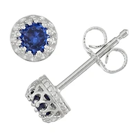 Children's Sterling Silver Sapphire 4mm Stud Earrings