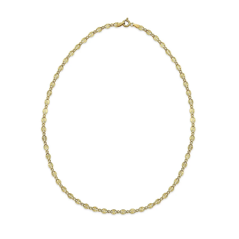 Made Italy Womens 24K Gold Over Silver 18 Inch Link Chain Necklace