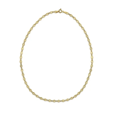 Made Italy Womens 24K Gold Over Silver 18 Inch Link Chain Necklace