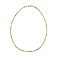 Made Italy Womens 24K Gold Over Silver 18 Inch Link Chain Necklace