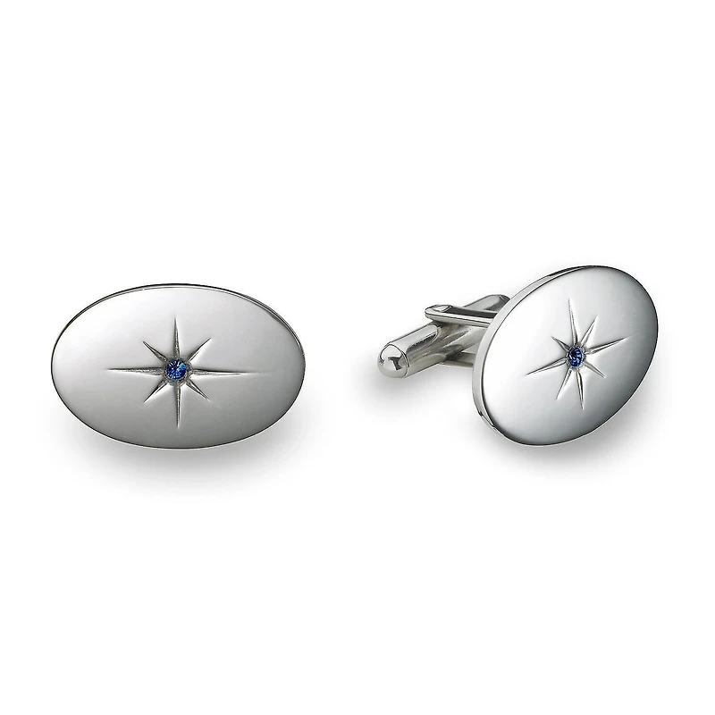 Oval Starcut Blue Stone Cufflinks