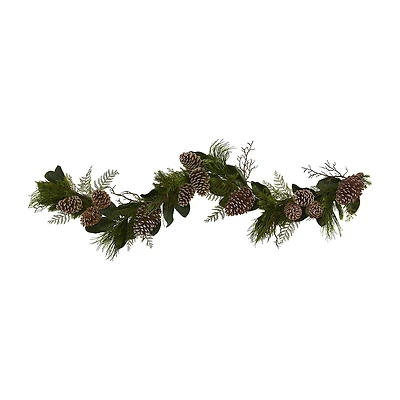 Nearly Natural 6’ Pinecone And Pine Artificial Christmas Indoor Garland