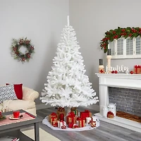 Nearly Natural 7 1/2 Foot White Pine With 1380 Bendable Branches And 400 Clear Led Lights Pre-Lit Artificial Christmas Tree