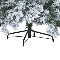 Nearly Natural 8 Foot Flocked Vermont Mixed Pine With 600 Led Lights Pre-Lit Artificial Christmas Tree