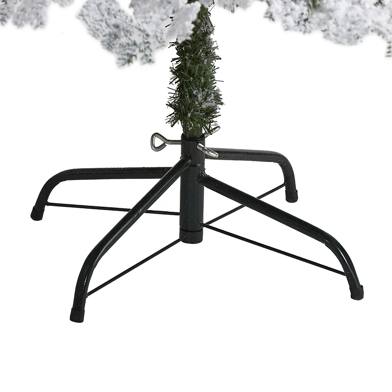 Nearly Natural 6 Foot Flocked Montana Down Swept Spruce With 250 Clear Led Lights Pre-Lit Artificial Christmas Tree