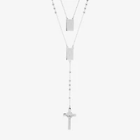 Steeltime Mens Stainless Steel Hypoallergenic 19 Inch Rosary Necklace