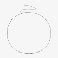 Diamond Addiction Womens 1/10 CT. T.W. Natural White Diamond Sterling Silver 16 Inch Pendant Necklace