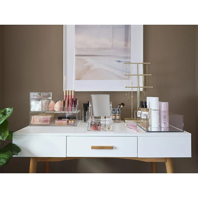 Home Expressions Small Acrylic Makeup 1-Drawer Single Compartment Drawer Storage