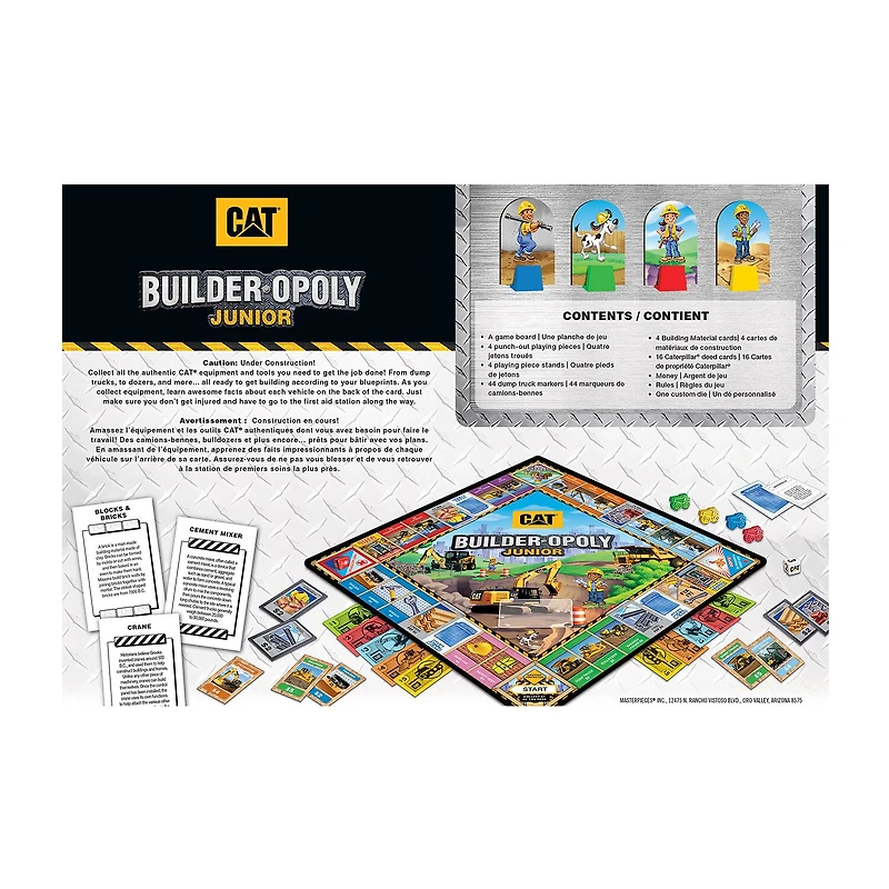 Masterpieces Puzzles Caterpillar - Builder Opoly Junior Board Game