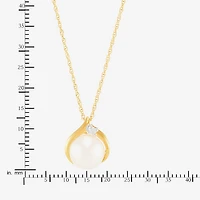 Certified Sofia™ Cultured Freshwater Pearl & Diamond-Accent 10K Gold Pendant Necklace