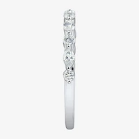 (H-I / Si1-Si2) Womens 1/2 CT. T.W. Lab Grown White Diamond 10K Gold Marquise Wedding Band