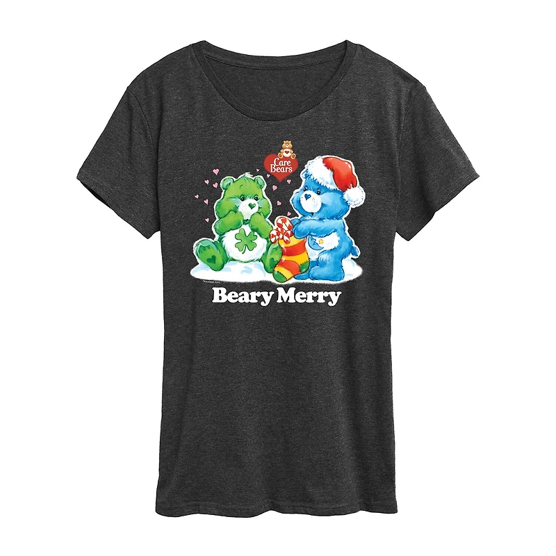 Womens Crew Neck Short Sleeve Regular Fit Care Bears Graphic T-Shirt