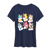 Womens Crew Neck Short Sleeve Regular Fit Care Bears Graphic T-Shirt