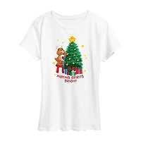 Womens Crew Neck Short Sleeve Regular Fit Care Bears Graphic T-Shirt
