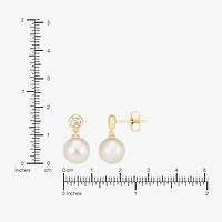 Limited Quantities! Womens 1/5 CT. Genuine White Cultured Freshwater Pearl 14K Gold Drop Earrings