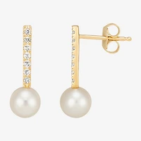 Limited Quantities! Womens 1/10 CT. T.W. Genuine White Cultured Freshwater Pearl 14K Gold Drop Earrings