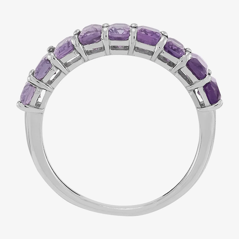 Limited Quantities! Womens 5MM Genuine Purple Amethyst Sterling Silver Band