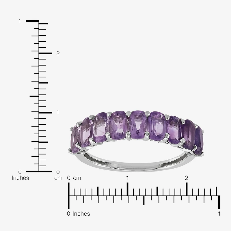 Limited Quantities! Womens 5MM Genuine Purple Amethyst Sterling Silver Band