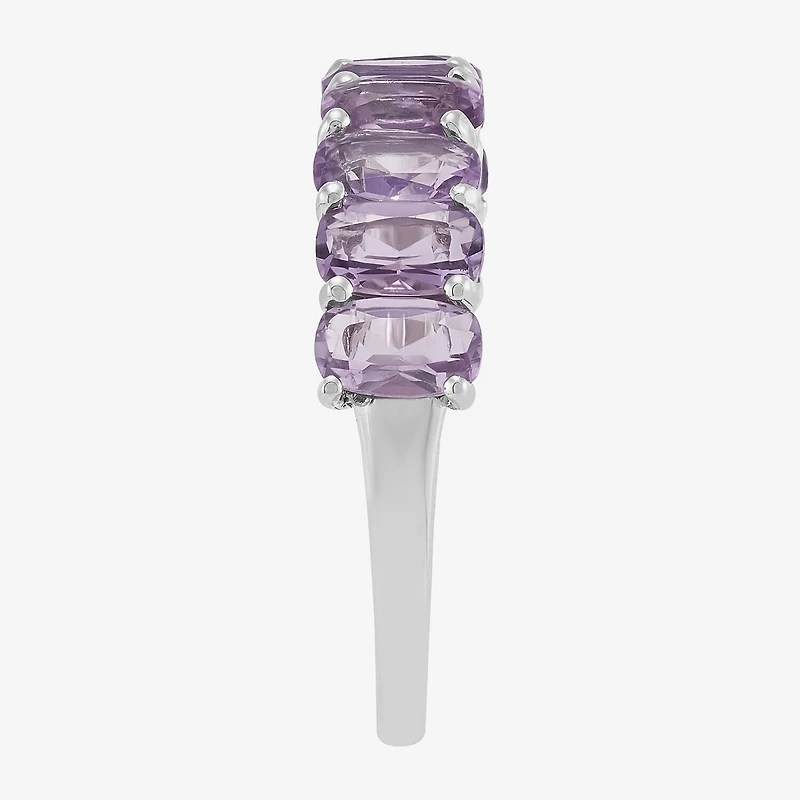 Limited Quantities! Womens 5MM Genuine Purple Amethyst Sterling Silver Band