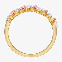 Limited Quantities! Womens 5.5MM Lab Created Red Ruby 14K Gold Over Silver Band