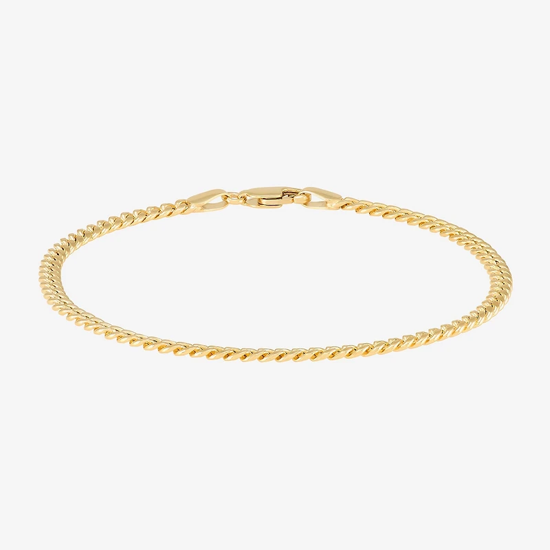 Made in Italy Womens 14K Gold 7.5 Inch Hollow Chain Bracelet