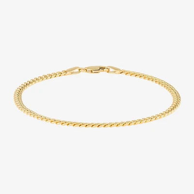 Made in Italy Womens 14K Gold 7.5 Inch Hollow Chain Bracelet