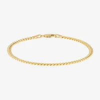 Made in Italy Womens 14K Gold 7.5 Inch Hollow Chain Bracelet