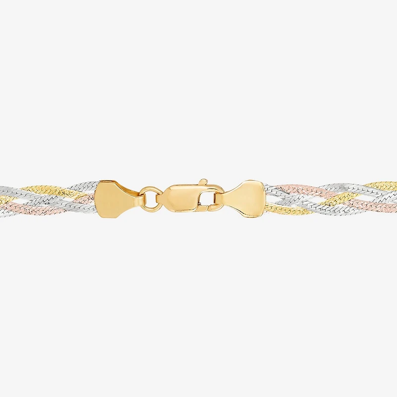 Made in Italy Womens 14K Gold 7.5 Inch Herringbone Chain Bracelet