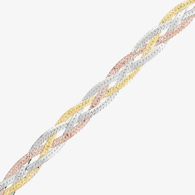 Made in Italy Womens 14K Gold 7.5 Inch Herringbone Chain Bracelet