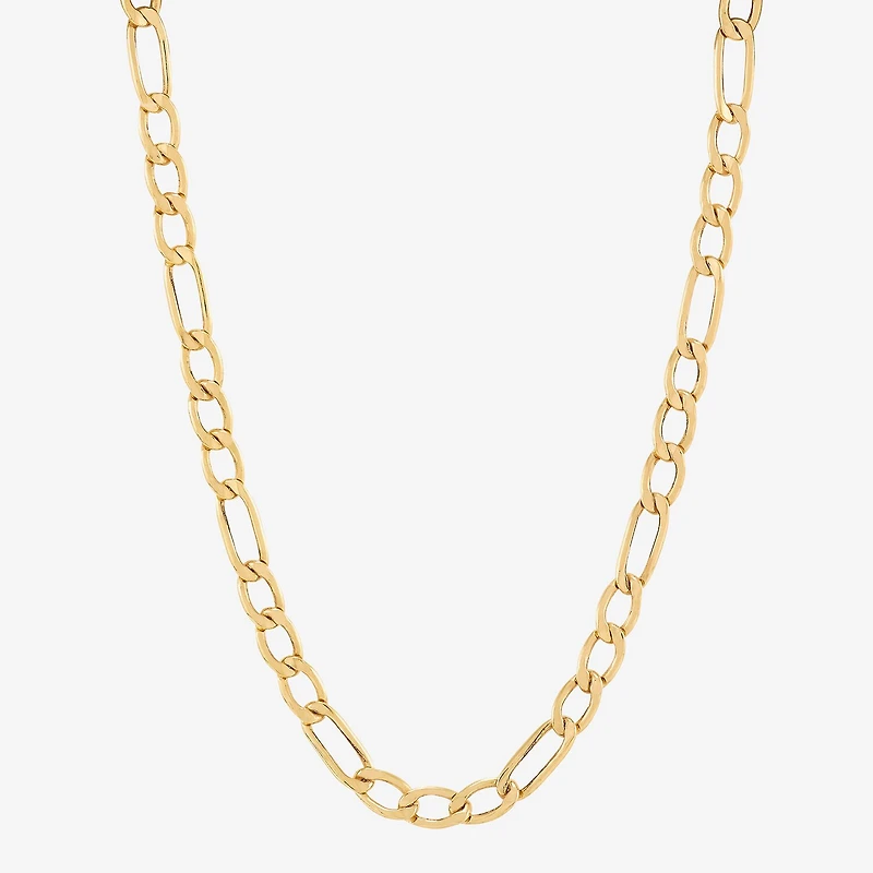 Bonded Brilliance Womens 14K Gold Bonded With Sterling Silver 18 Inch Figaro Chain Necklace
