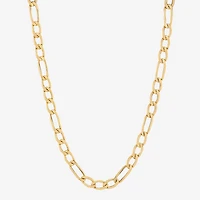 Bonded Brilliance Womens 14K Gold Bonded With Sterling Silver 18 Inch Figaro Chain Necklace
