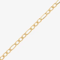 Bonded Brilliance Womens 14K Gold Bonded With Sterling Silver 18 Inch Figaro Chain Necklace