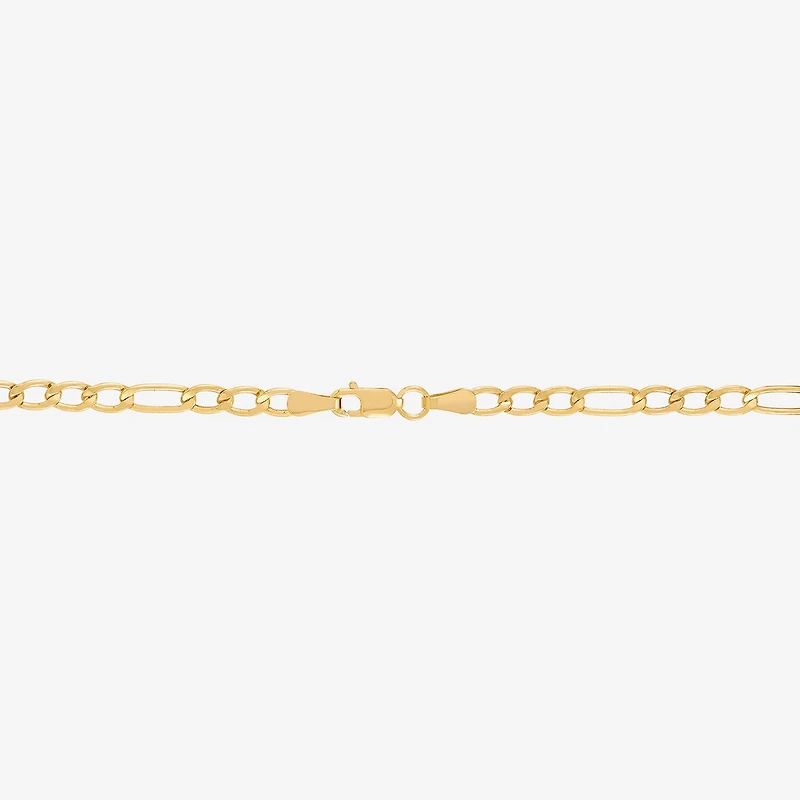 Bonded Brilliance Womens 14K Gold Bonded With Sterling Silver 20 Inch Figaro Chain Necklace