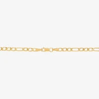 Bonded Brilliance Womens 14K Gold Bonded With Sterling Silver 20 Inch Figaro Chain Necklace