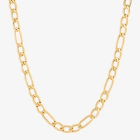 Bonded Brilliance Womens 14K Gold Bonded With Sterling Silver 20 Inch Figaro Chain Necklace