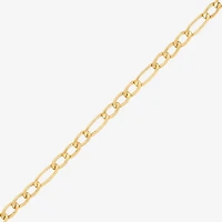 Bonded Brilliance Womens 14K Gold Bonded With Sterling Silver 20 Inch Figaro Chain Necklace