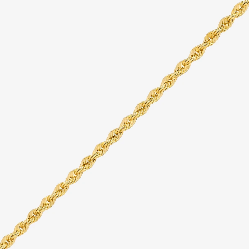 Bonded Brilliance Womens 14K Gold Bonded With Sterling Silver 7.5 Inch Solid Rope Chain Bracelet