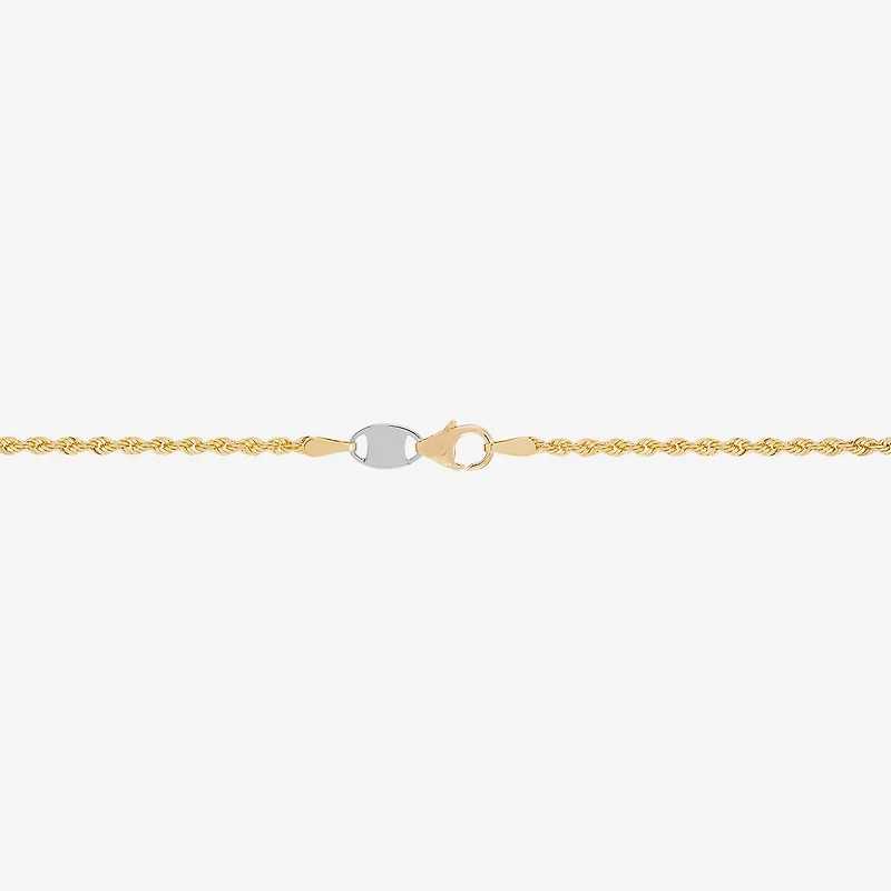 Bonded Brilliance Womens 14K Gold Bonded With Sterling Silver 20 Inch Rope Chain Necklace
