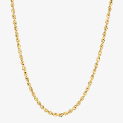 Bonded Brilliance Womens 14K Gold Bonded With Sterling Silver 20 Inch Rope Chain Necklace