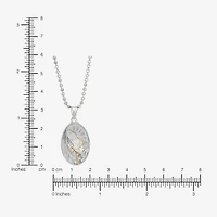 Praying Medal Mens 14K Gold Over Silver Oval 18 Inch Pendant Necklace