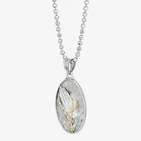 Praying Medal Mens 14K Gold Over Silver Oval 18 Inch Pendant Necklace