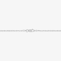 Mens Sterling Silver Oval 18 Inch Pendant Necklace