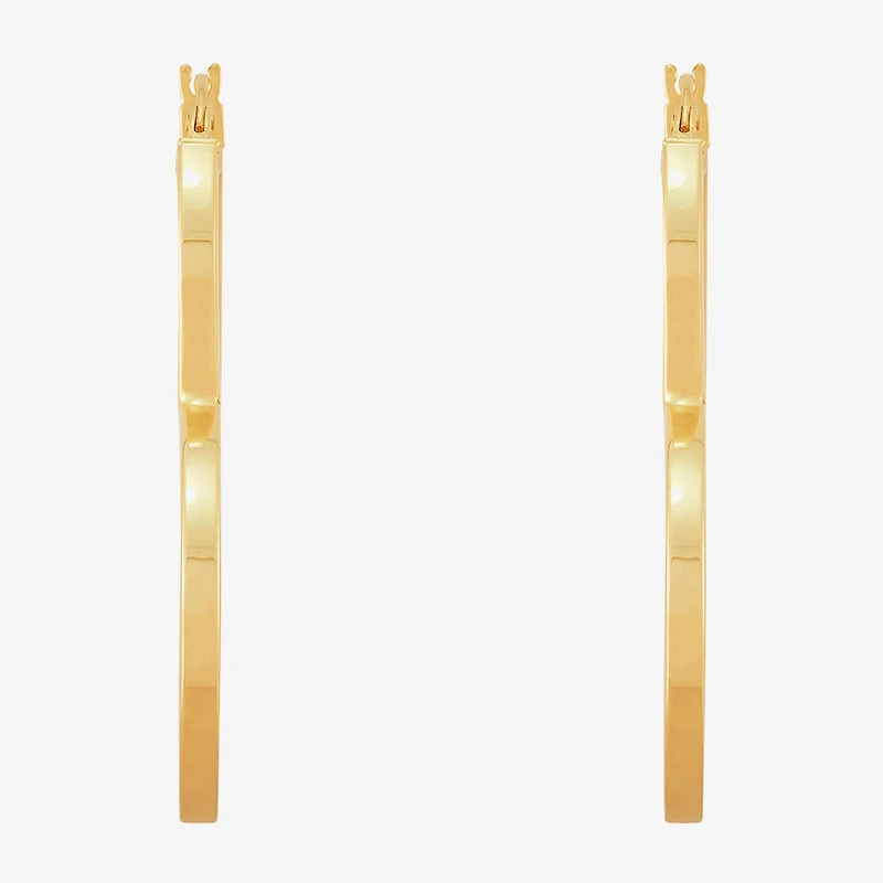 Limited Quantities! Womens 10K Gold 24mm Heart Hoop Earrings