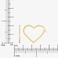 Limited Quantities! Womens 10K Gold 24mm Heart Hoop Earrings