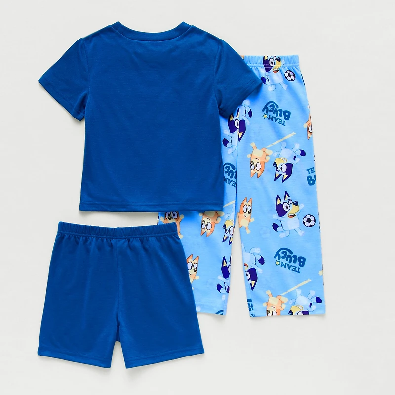 Toddler Boys Bluey Crew Neck Short Sleeve 3-pc. Pajama Set
