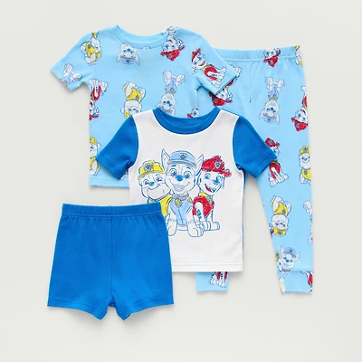 Toddler Boys Paw Patrol Crew Neck Short Sleeve 4-pc. Pajama Set