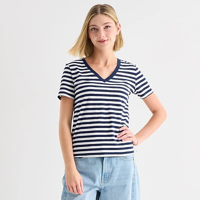 a.n.a Womens V Neck Short Sleeve T-Shirt
