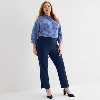 Liz Claiborne Emma Womens Plus Slim Mid Rise Ankle Pant