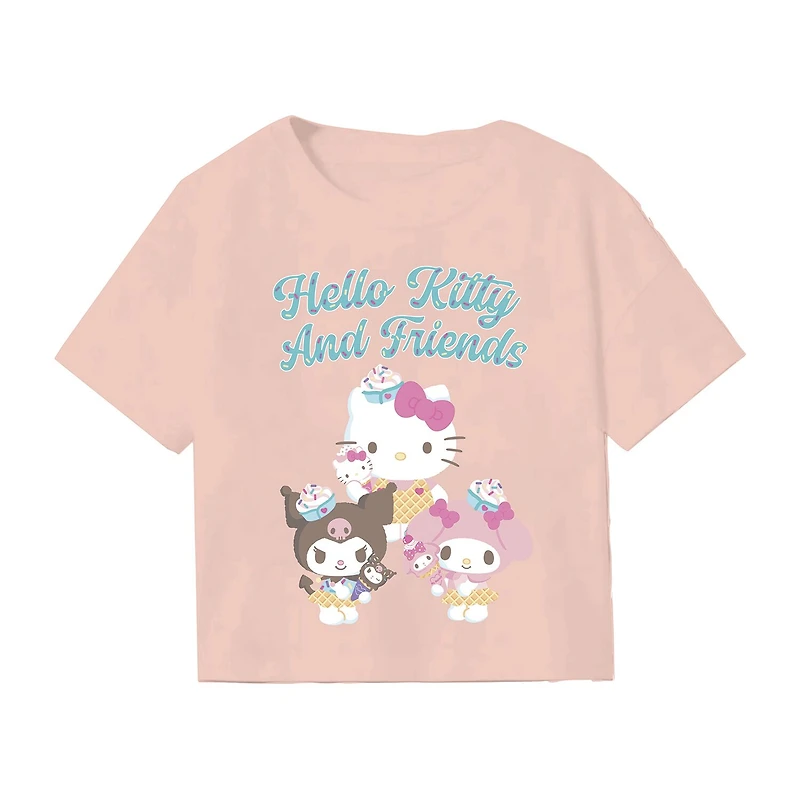 Toddler Girls Crew Neck Short Sleeve Regular Fit Hello Kitty Graphic T-Shirt