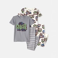 Carter's Toddler Boys Round Neck Short Sleeve 4-pc. Pajama Set